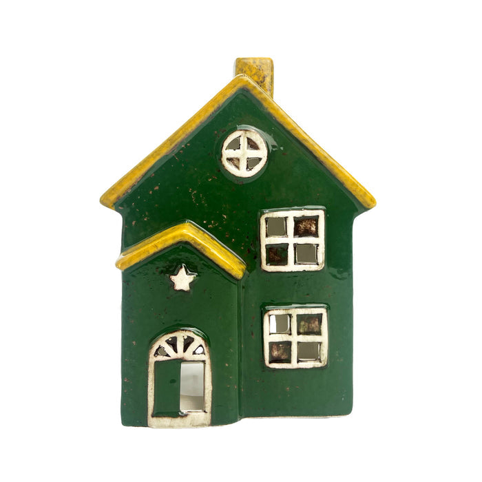 Cello - Seaside Lodge Tealight Burner - Green & Yellow