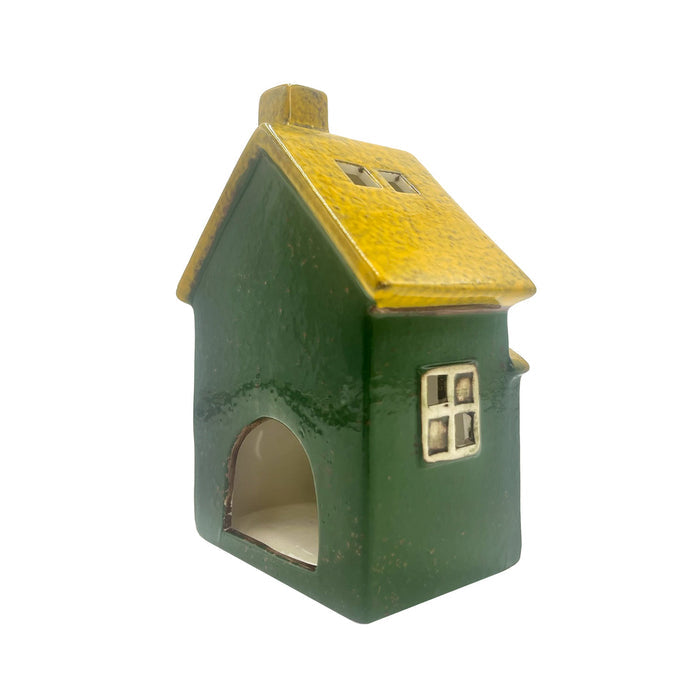 Cello - Seaside Lodge Tealight Burner - Green & Yellow