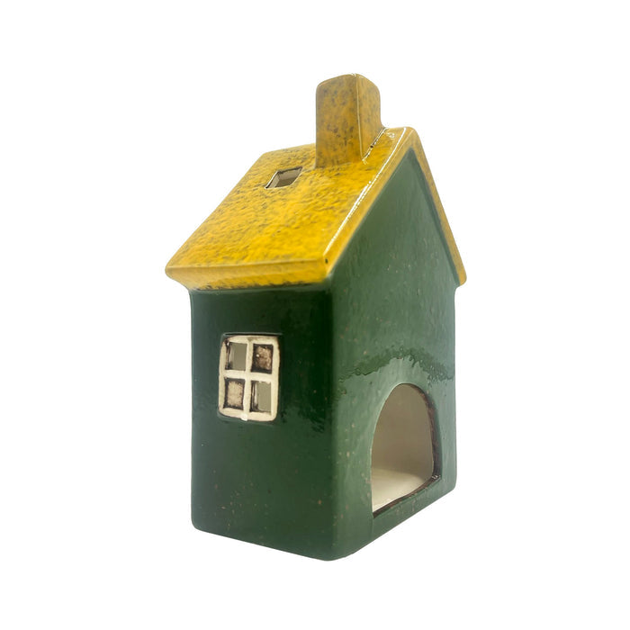 Cello - Seaside Lodge Tealight Burner - Green & Yellow