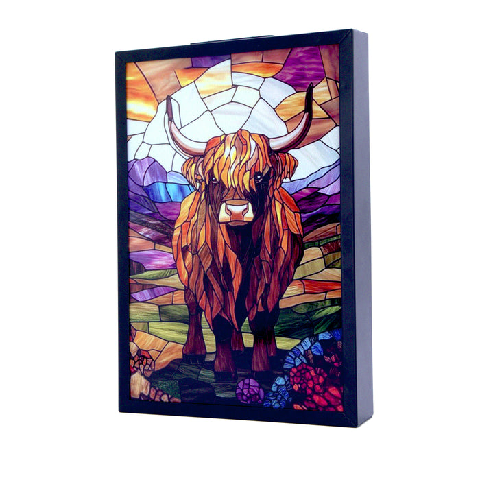 Cello - Solar Wall Art - Golden Highland Cow