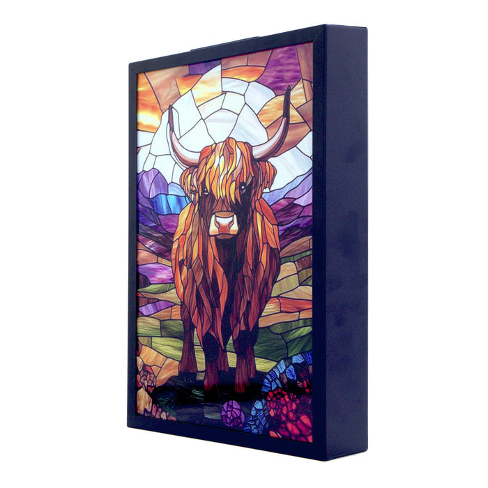 Cello - Solar Wall Art - Golden Highland Cow
