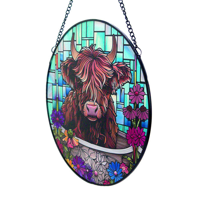 Cello - Suncatcher - Floral Highland Cow