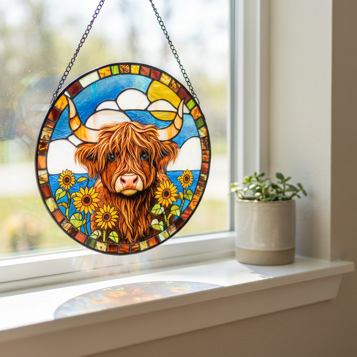 Cello - Suncatcher - Sunflower Highland Cow