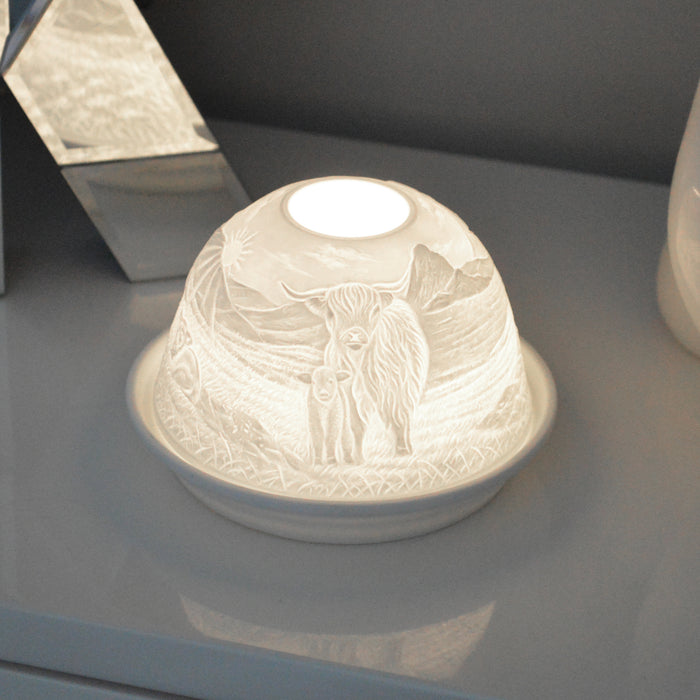 Cello - Tealight Dome - Highland Cow