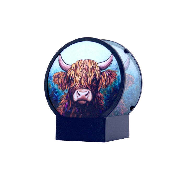 Cello - Tealight Holder - Highland Cow (Circle Shape)