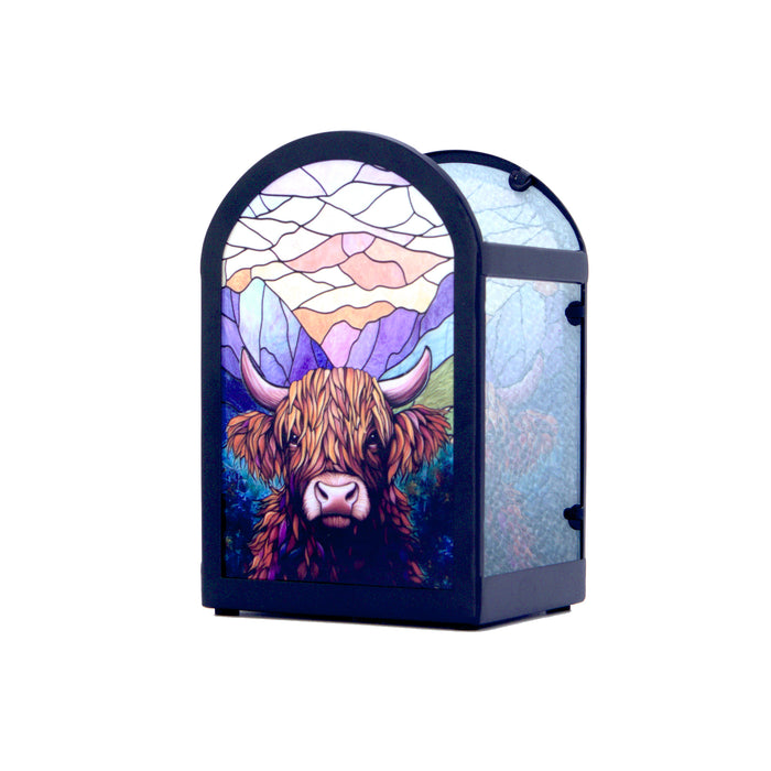 Cello - Tealight Holder - Sunrise Highland Cow (Arch Shape)