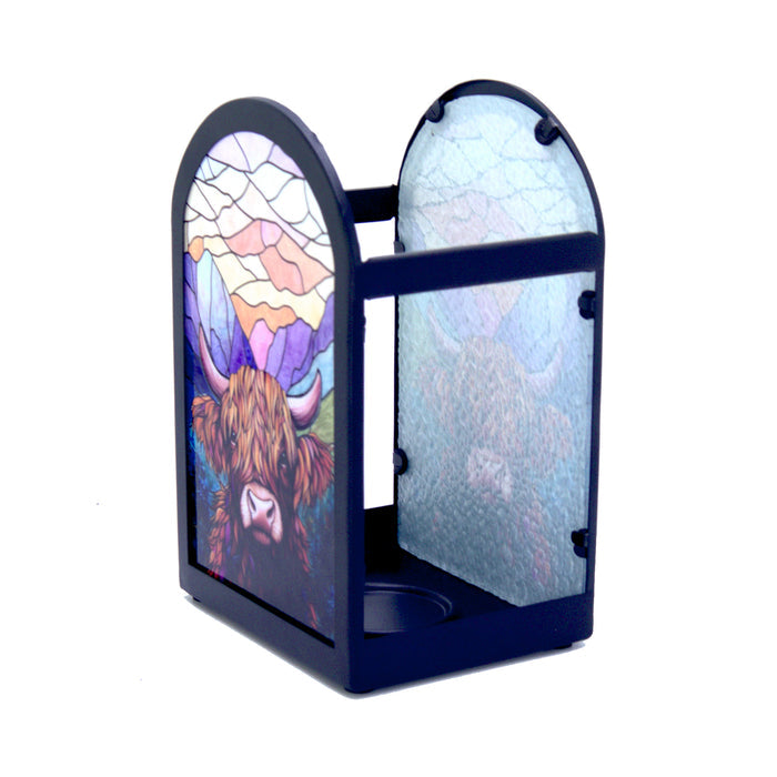 Cello - Tealight Holder - Sunrise Highland Cow (Arch Shape)