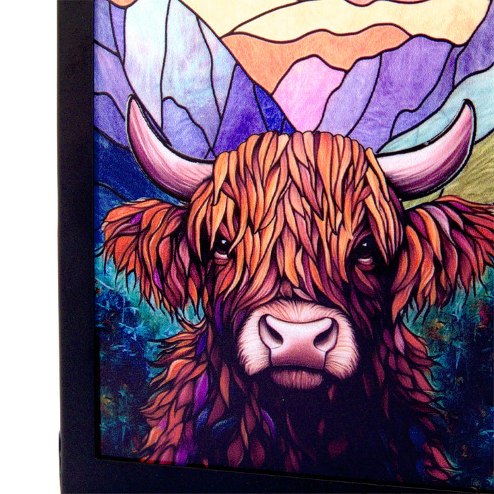 Cello - Tealight Holder - Sunrise Highland Cow (Arch Shape)