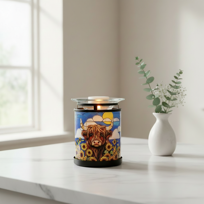 Cello - Tealight Warmer - Sunflower Highland Cow