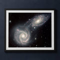 Framed print mockup — Colliding Spiral Galaxies