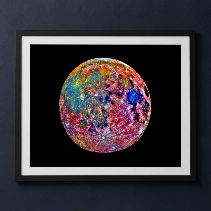 Framed print mockup — Colorful Moon