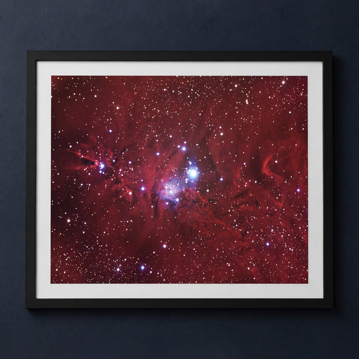Framed print mockup — Cone and Fox Fur Nebula