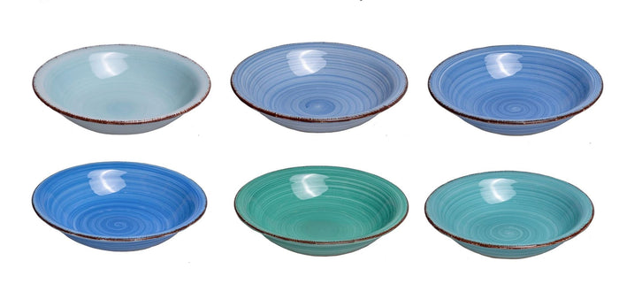 Cookinglife Diepe borden / Pastaborden Delice Blauw ø 21 cm - 6 stuks
