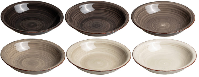 Cookinglife Diepe borden / Pastaborden Delice Grijs ø 21 cm - 6 stuks