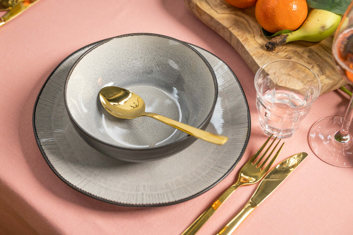 Cookinglife Dinerborden Nola Warm Grey ø 27 cm - 6 stuks