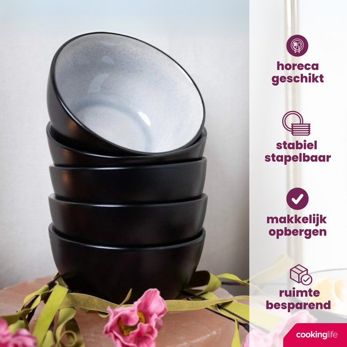Cookinglife Kleine Kommen Nola Warm Grey ø 12 cm - 6 stuks