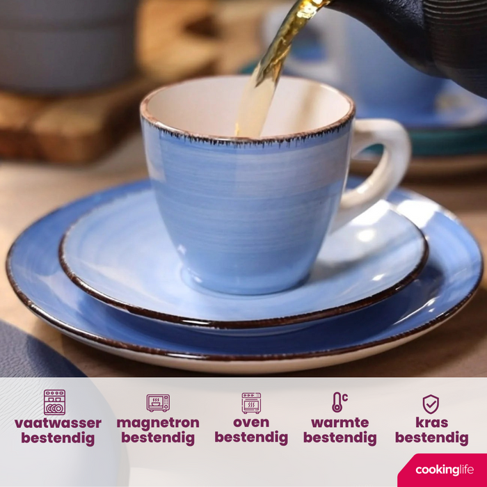 Cookinglife Koffiekopjes / Senseo Kopjes - Delice Blauw 180 ml - 6 stuks