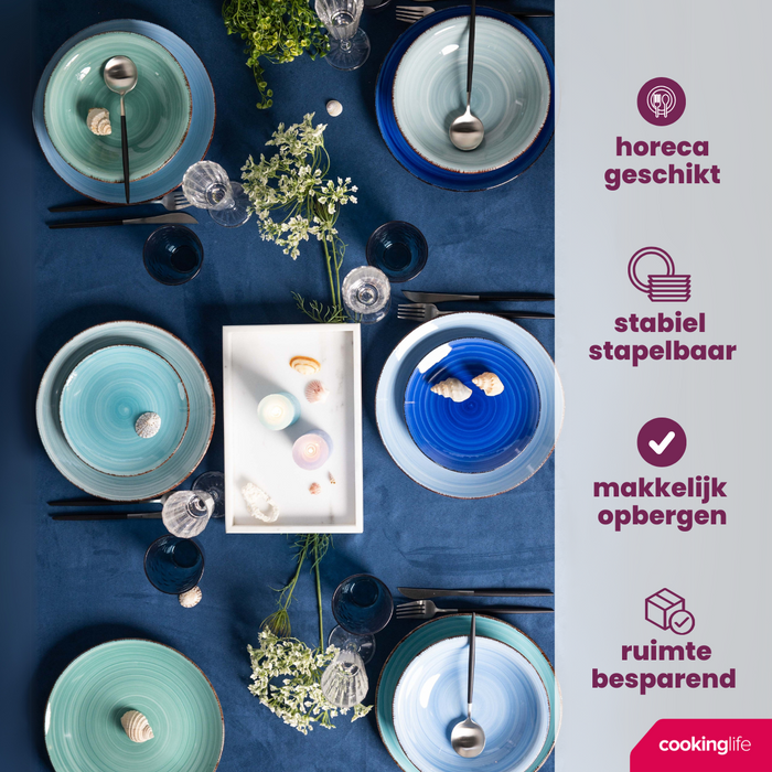 Cookinglife Koffiekopjes / Senseo Kopjes - Delice Blauw 180 ml - 6 stuks