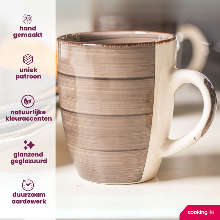 Cookinglife Koffiekopjes / Senseo Kopjes - Delice Grijs 180 ml - 6 stuks