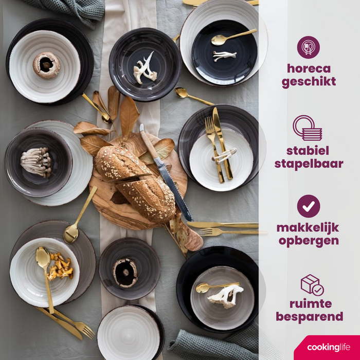 Cookinglife Koffiekopjes / Senseo Kopjes - Delice Grijs 180 ml - 6 stuks