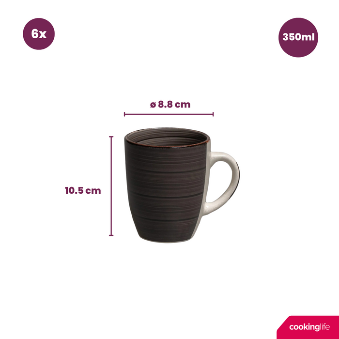 Cookinglife Mokken Delice Grijs 350 ml - 6 stuks