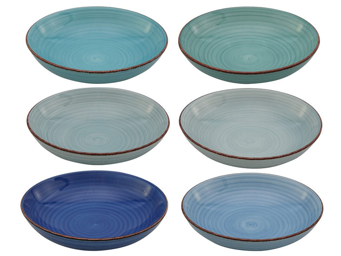Cookinglife Pastaborden Delice Blauw ø 23 cm - 6 stuks