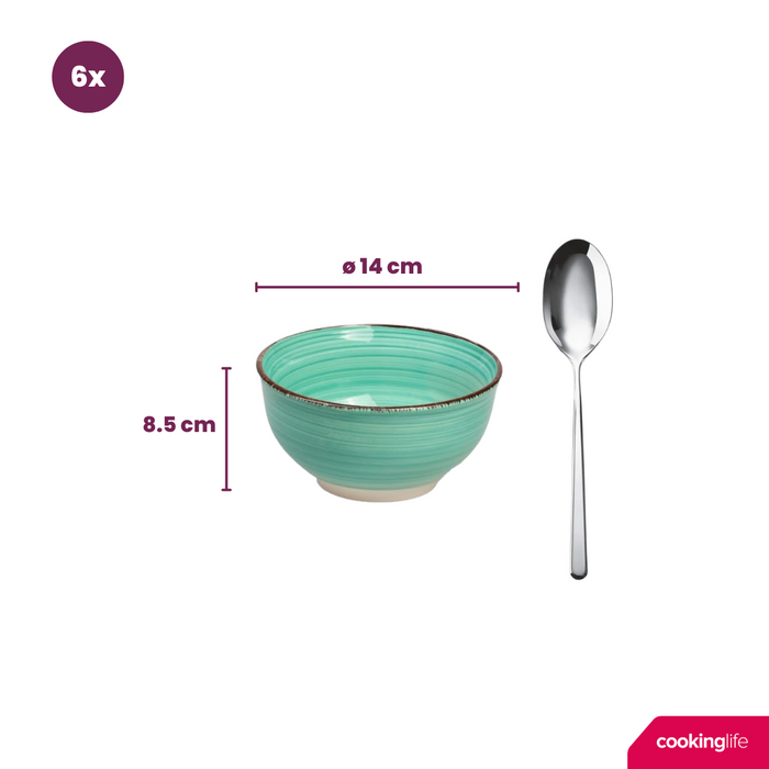 Cookinglife Soepkommen / Kommen Delice Blauw ø 14 cm - 6 stuks