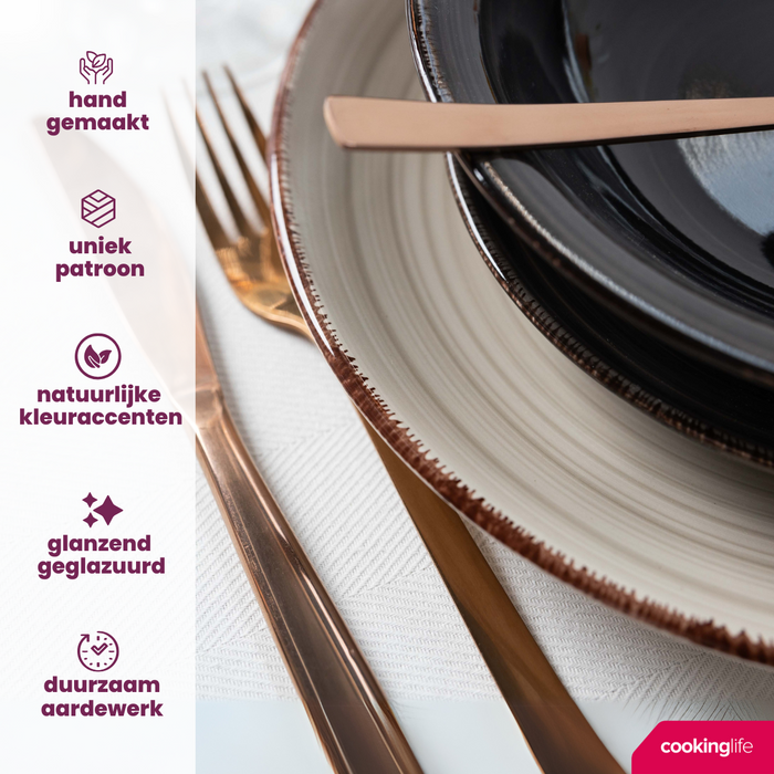 Cookinglife Soepkommen / kommen Delice Grijs ø 14 cm - 6 stuks