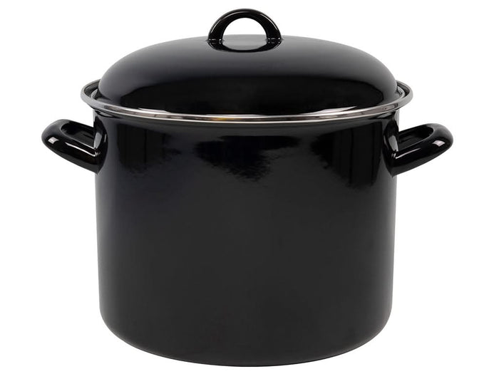 Cookinglife Soeppan - Emaille - Zwart - ø 24 cm / 8 liter - geëmailleerde anti-aanbaklaag