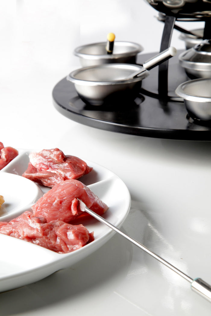 Cosy & Trendy BBQ Borden / Gourmetborden / Fondueborden 6 vakken ø 23.5 cm - 4 Stuks