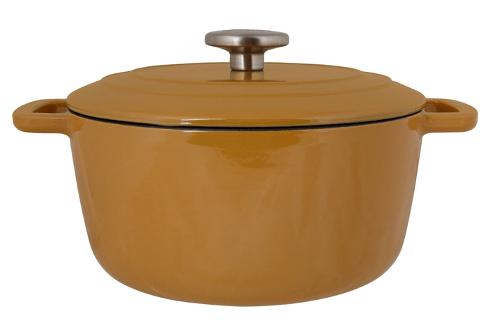 Cosy & Trendy Braadpan met deksel Fontestic Gietijzer Amber Gold Ø 24 cm / 4.6 Liter - geëmailleerde anti-aanbaklaag