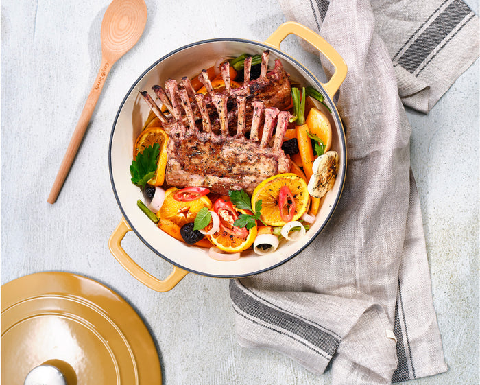 Cosy & Trendy Braadpan met deksel Fontestic Gietijzer Amber Gold Ø 24 cm / 4.6 Liter - geëmailleerde anti-aanbaklaag