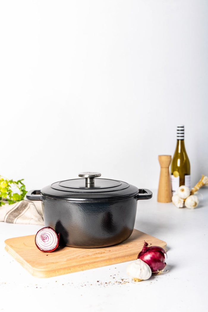 Cosy & Trendy Braadpan met deksel Fontestic Gietijzer Black Ø 28 cm / 6.8 Liter - geëmailleerde anti-aanbaklaag
