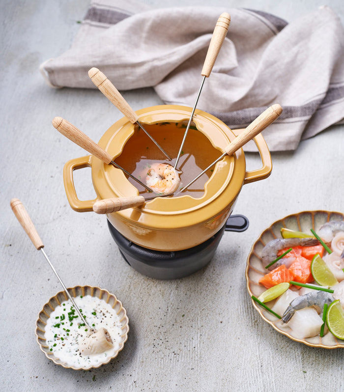 Cosy & Trendy Fondueset Fontestic Gietijzer Amber Gold - Ø 18 cm