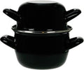 Cosy & Trendy Mosselpan - Emaille - Inductie geschikt - Zwart - ø 18 cm / 2.8 liter - geëmailleerde anti-aanbaklaag