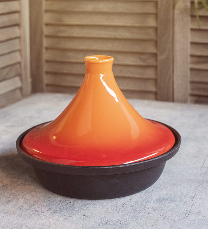 Cosy & Trendy Tajine Inductie - Zwart / Oranje - ø 25 cm - zonder anti-aanbaklaag  - geschikt voor alle warmtebronnen
