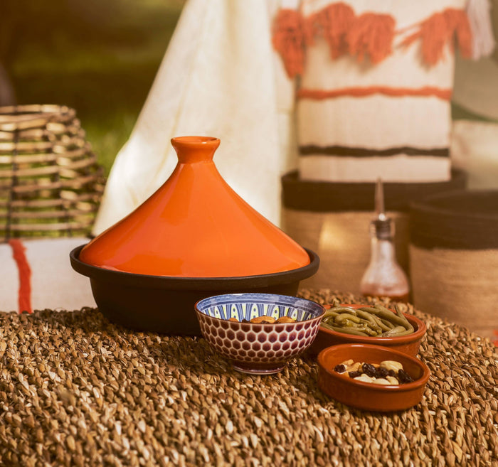 Cosy & Trendy Tajine Inductie - Zwart / Oranje - ø 25 cm - zonder anti-aanbaklaag  - geschikt voor alle warmtebronnen