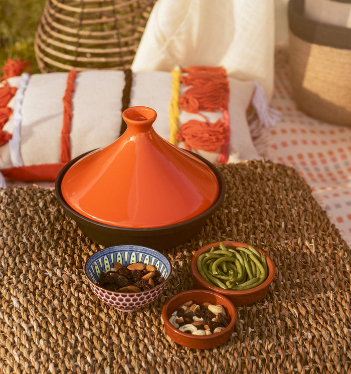 Cosy & Trendy Tajine Inductie - Zwart / Oranje - ø 25 cm - zonder anti-aanbaklaag  - geschikt voor alle warmtebronnen