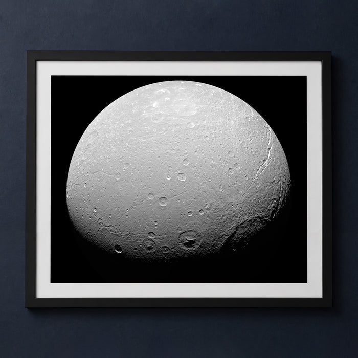 Framed print mockup — Crater on Dione