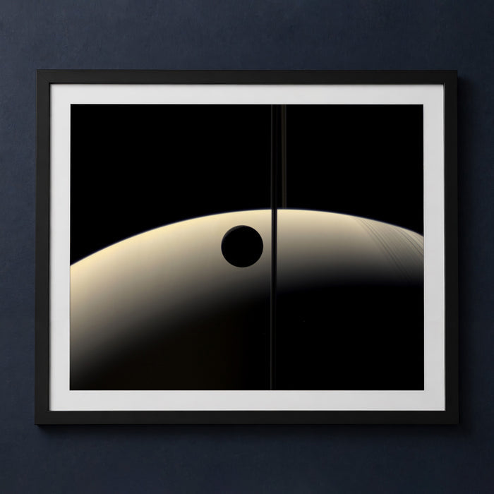Framed print mockup — Crescent Rhea Occlusion