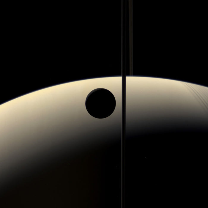 Crescent Rhea Occlusion - high resolution space images - Sky Image Lab