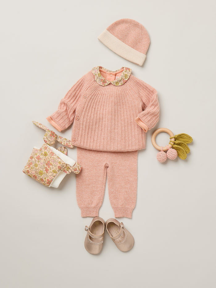 Darbo pink two-tone hat with turned-up brim in cashmere