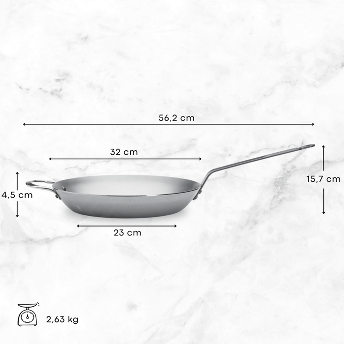De Buyer Koekenpan Mineral B Element - ø 32 cm - zonder anti-aanbaklaag