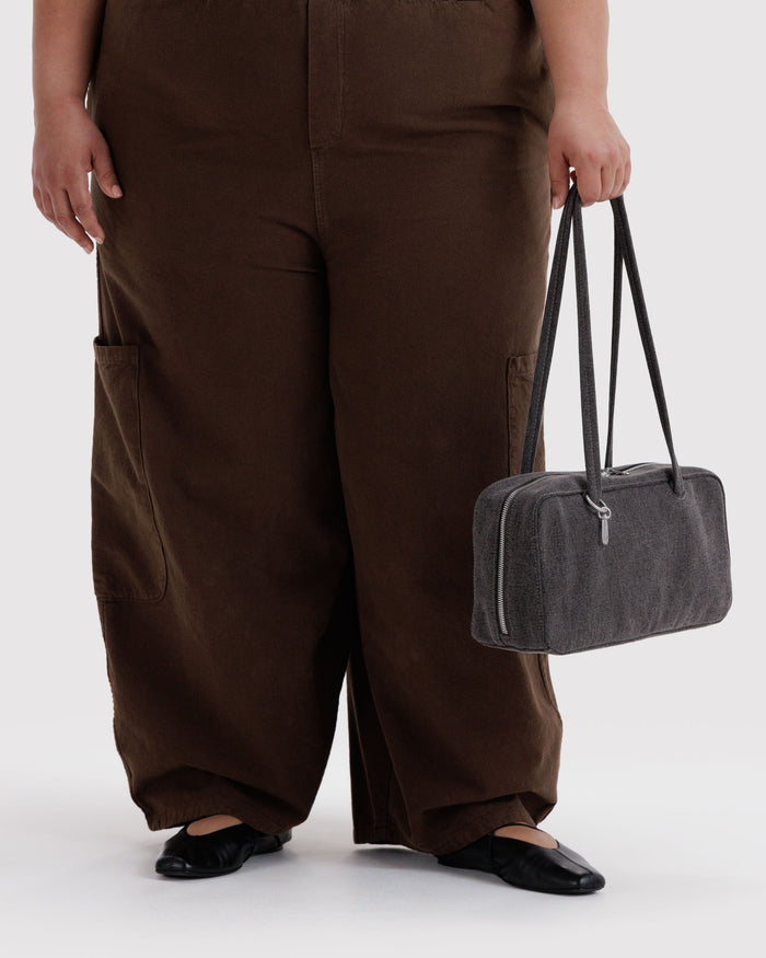 Denim Bowler Bag - Washed Black Denim