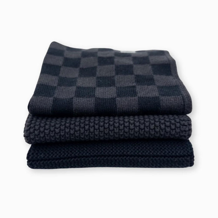 Ecovask  Dishcloth Variety -  3 Pack - Poppy Seed Chequer