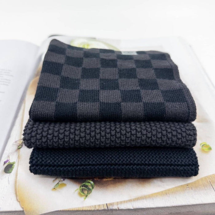 Ecovask  Dishcloth Variety -  3 Pack - Poppy Seed Chequer