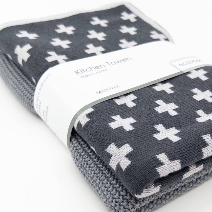 Ecovask Kitchen Towel Duo 2 Pack (Premium Organic Cotton) - 40 x 60cm