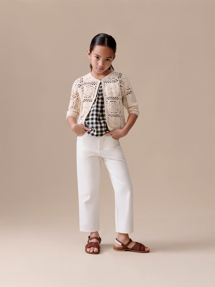 Bonpoint - Eloha wide-leg embroidered trousers in organic cotton - view 5