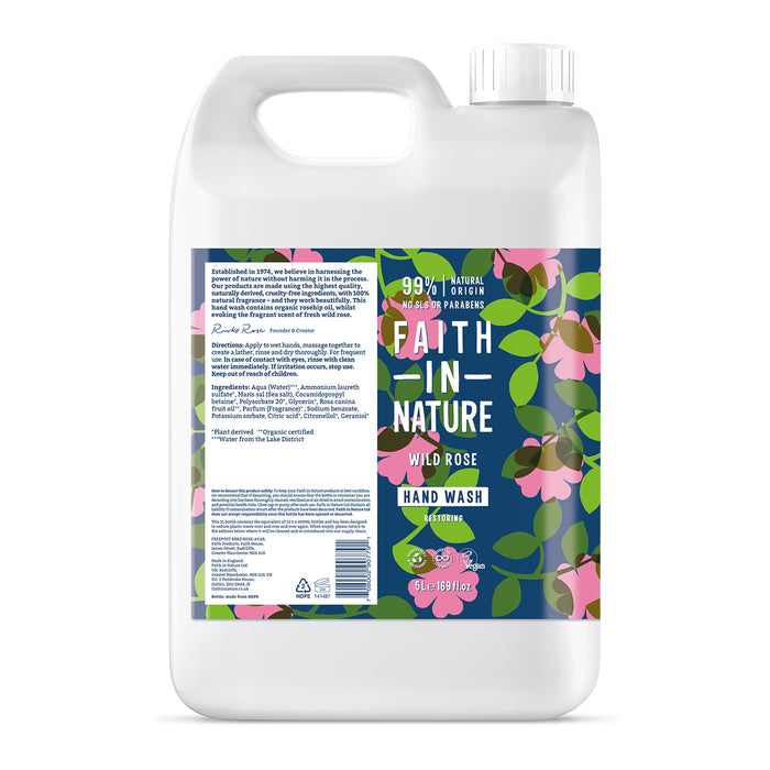 Faith in Nature - 5 Litre Hand Wash Refill - Wild Rose