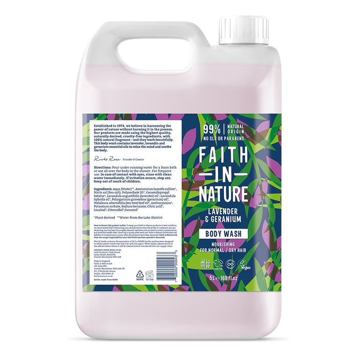 Faith In Nature - 5 Litre Refill Body Wash - Lavender & Geranium